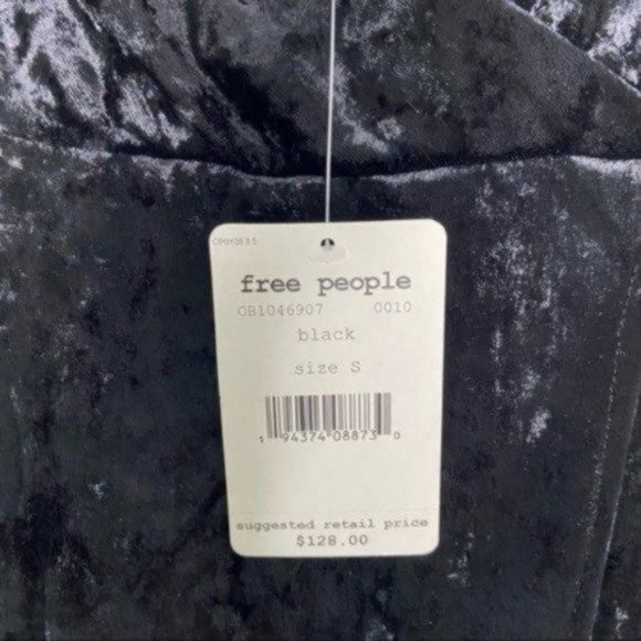 Free People Kat Velvet Black Mini Dress Size S NWT - Picture 4 of 6